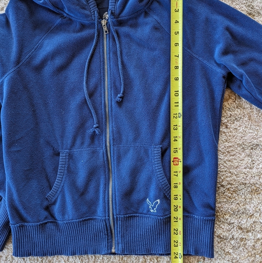 AMERICAN EAGLE OUTFITTERS Blue Fleece Zip Sherpa Lined Hoodie Women's Size XL - Picture 6 of 8